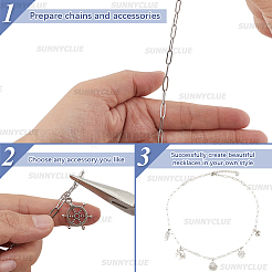 6 шт. 2-х цветные цепочки-скрепки из нержавеющей стали 304&nbsp;NJEW-SC0001-58B