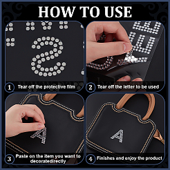 5 лист 5 стилей прозрачных акриловых наклеек со стразами в виде букв&nbsp;STIC-PH0031-54