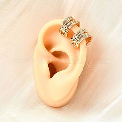 Латунные серьги-манжеты из прозрачного кубического циркония&nbsp;EJEW-F370-03G