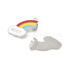 Сплав разноцветные эмалевые разделенные подвески&nbsp;PALLOY-V006-05P