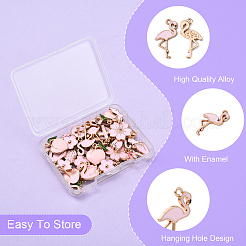 48шт 12 стиля светлые позолоченные подвески из сплава с эмалью&nbsp;ENAM-YW0005-43