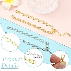 2шт латунный конец с цепями&nbsp;AJEW-CJ00012