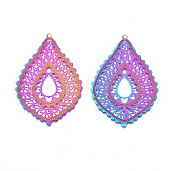 Ионное покрытие(ip) 304 нержавеющая сталь филигранные большие подвески&nbsp;LS-STAS-T057-56