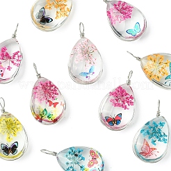 10шт прозрачные стеклянные подвески&nbsp;GLAA-YW0004-27