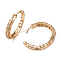 Латунные микро проложить серьги обруча кубического циркония EJEW-M238-58KCG