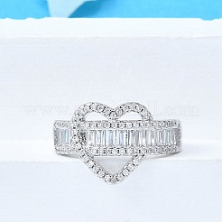 Латунные кольца-манжеты с микропаве и прозрачным цирконием для женщин&nbsp;RJEW-G347-08P