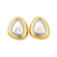 Двухцветные треугольные серьги-гвоздики из нержавеющей стали 304&nbsp;LS-EJEW-Z116-03GP-01