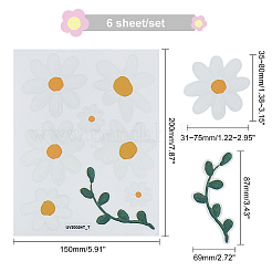 6 лист ромашки цветок ПВХ стикер&nbsp;AJEW-WH0283-48
