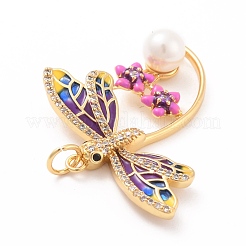 Экологически чистый кубический цирконий из латуни с эмалевыми подвесками&nbsp;X-KK-K268-29G