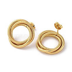 Многослойные серьги-гвоздики из нержавеющей стали 304 с ионным покрытием (IP) для женщин&nbsp;EJEW-L287-016G-01