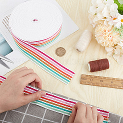 10 ярд полиэстеровой жаккардовой полосатой ленты&nbsp;DIY-DR0001-55D