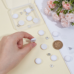 12 шт. железных пуговиц с хлопковой обивкой&nbsp;BUTT-BC0001-17B