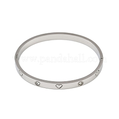 Браслеты из нержавеющей стали 201 со стразами для женщин&nbsp;LS-BJEW-B138-04P