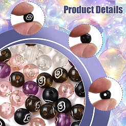 200шт 5 цвета покрытия акриловых бусин&nbsp;OACR-FS0002-03