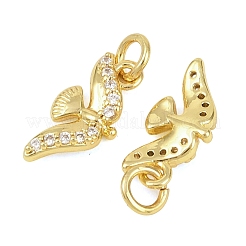Латунные микропаве прозрачные кубические циркониевые подвески&nbsp;KK-D218-24G-03