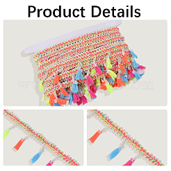 Лента-бахрома из полиэстера «сороконожки»&nbsp;SRIB-CY0001-06A