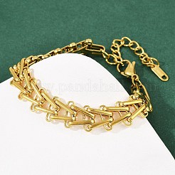 Браслеты-цепочки из нержавеющей стали 304 для женщин&nbsp;BJEW-C113-01G