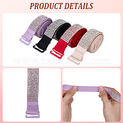 4 пара двухцветных полиэстеровых нескользящих бретелей для бюстгальтера со стразами&nbsp;FIND-CY0001-27