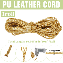 10 м круглый шнур из искусственной кожи с плетением&nbsp;WL-GF0001-32B-02