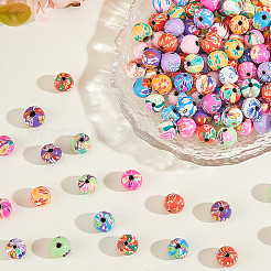 120 шт. бусины из полимерной глины с цветочным узором ручной работы&nbsp;CLAY-PA0001-24C