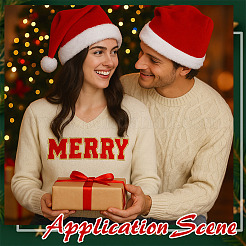 Рождественская тема полиэстер компьютерная вышивка термоприклеиваемые/пришивные заплатки&nbsp;PATC-MA0001-44