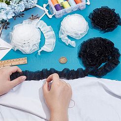 8 ярд 4 стилей двухслойной ткани с кружевной отделкой из чинлона&nbsp;DIY-PH0023-61