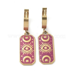 Женские серьги-кольца из нержавеющей стали 304 с эмалью&nbsp;STAS-Z105-01G-05