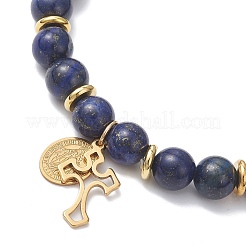 3 шт. браслеты из натуральных бусин лазурита&nbsp;BJEW-JB12895