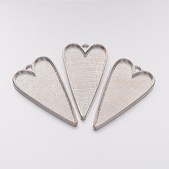 Тибетский стиль сплава сеттинги кабошон большой кулон&nbsp;LS-TIBEP-LF11251Y-P-NR