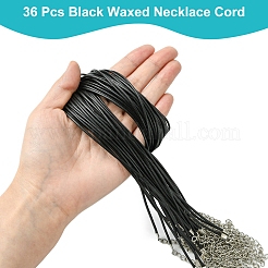 Изготовление ожерелья из черного вощеного шнура 36 шт.&nbsp;NCOR-FS0001-05P
