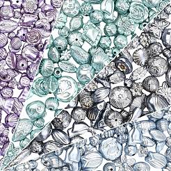 214 г перламутровых непрозрачных акриловых бусин&nbsp;OACR-YW0004-40