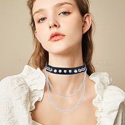 1 шт. колье-чокер из искусственной кожи с шипами и заклепками в готическом стиле&nbsp;NJEW-CL0001-12