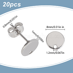 20 шт. фурнитура для сережек-гвоздиков из нержавеющей стали 304&nbsp;STAS-LP0001-86