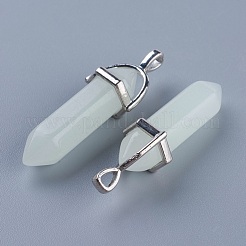 Кулоны из синтетического люминесцентного камня с двойным окончанием&nbsp;G-P359-03A