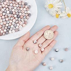 Натуральные бусины из яшмы розового цвета под зебру&nbsp;G-OC0001-22