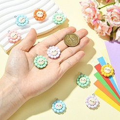 10 шт. подвески из непрозрачной смолы в виде подсолнуха&nbsp;RESI-YW0005-09