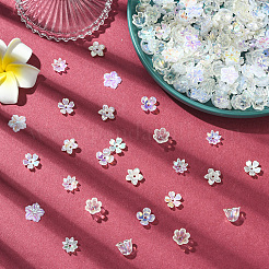 300 шт. 6 стиля АБС-пластиковые колпачки для бусин с имитацией жемчуга и акрила&nbsp;OACR-SC0002-35