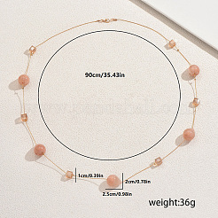 Геометрические акриловые кубы-слезы и железные звенья цепи длинные ожерелья для женщин&nbsp;GF3300-2
