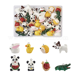 32шт 8 стиля непрозрачные подвески из смолы&nbsp;RESI-BY0001-04