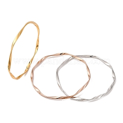 3шт. 3 цвета 304 нержавеющая сталь витые браслеты наборы для женщин&nbsp;BJEW-L610-27M