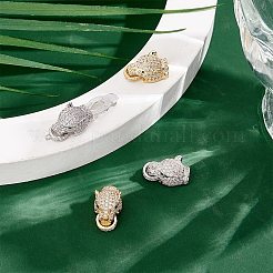 4 комплект 2-х цветных латунных застежек с микропаве из кубического циркония&nbsp;FIND-AR0004-96