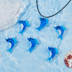 6 шт. светящиеся стеклянные подвески&nbsp;GLAA-HS0001-20