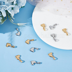 12 шт. 2-х цветные подвески из нержавеющей стали 304&nbsp;STAS-GO0001-05