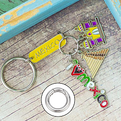 2 шт. 2-х цветные пружинные затворные кольца из нержавеющей стали 304&nbsp;STAS-GO0001-21