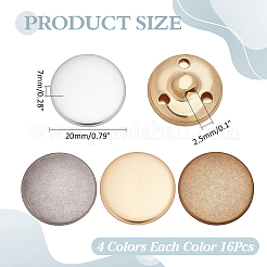 64 шт. 4-х цветные пуговицы из сплава с тремя отверстиями на ножке&nbsp;BUTT-ME0001-06