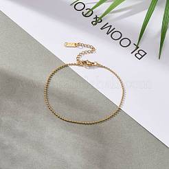 PVD вакуумное покрытие 304 нержавеющая сталь шариковые цепи браслеты&nbsp;BJEW-JB06270