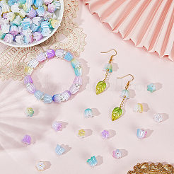 280шт 7 цвета акриловые бусины с переливающимся покрытием&nbsp;MACR-SP0001-87