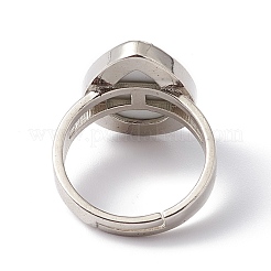 Регулируемые кольца из натуральной раковины пауа&nbsp;RJEW-G260-01P-01