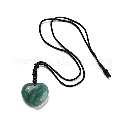 Колье с подвесками в форме сердца из натурального амазонита&nbsp;NJEW-B093-01