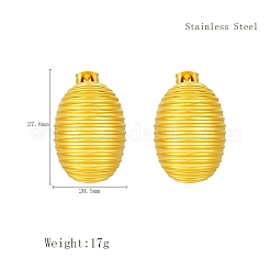 Геометрические овальные серьги-гвоздики из нержавеющей стали 304 с полосками&nbsp;CQ0547